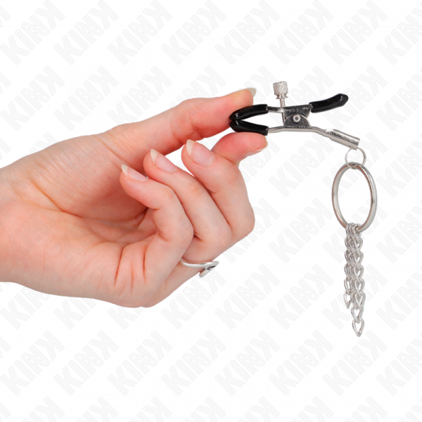 img_186626_80847668e42996874a3137b70afcb205_1.png KINK - PINZAS PARA PEZONES CON ARO Y PEQUEÑAS CADENAS PLATEADO 6 CM