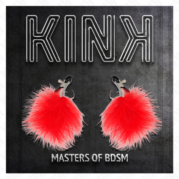 img_186641_6f41ee7a172fba6b42e31ec0480d6f0b_1.png KINK - PINZAS PARA PEZONES CON PLUMA ROJO 7 CM