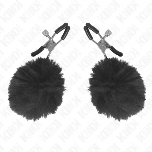 img_186649_37f3926b55913c849dceb56f551adde5_1.png KINK - PINZAS PARA PEZONES CON POMPÓN NEGRO 6 CM