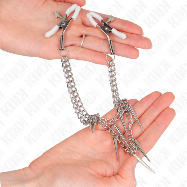 img_186655_1409bc9c1b4c9feeeccd21a64d3f14a5_1.png KINK - PINZAS PARA PEZONES CON CADENA DE PÚAS 30 CM