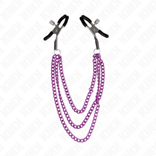 img_186678_f486a276defd3ec8360a13b4e9aeaffb_1.png KINK - PINZAS PARA PEZONES CON TRIPLE CADENA VIOLETA 20/23/28 CM