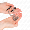 img_186682_9107aa740e9e2e6b22889052889da1ea_1.png KINK - PINZAS PARA PEZONES CON DOBLE CADENA GRUESA PLATEADO 20/23 CM