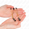 img_186715_317233ce226f47f1d6743a65f15af288_1.png KINK - PINZAS PARA PEZONES DORADA FINA CON TRIPLE BOLA DE VIDRIO NEGRO 7 CM