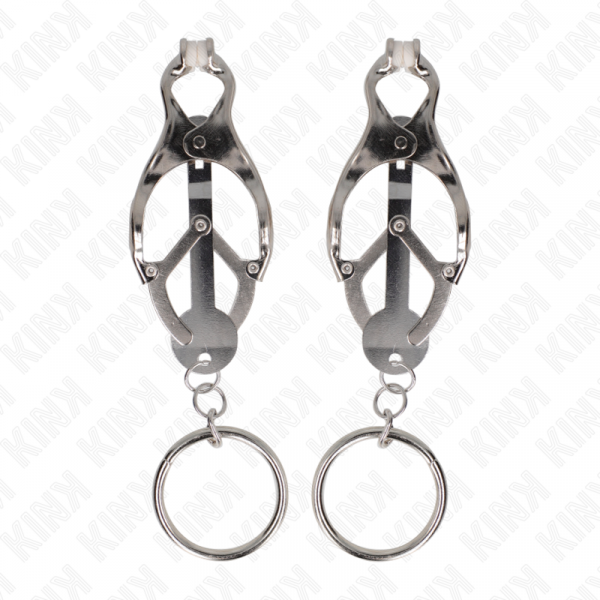 KINK - PINZAS PARA PEZONES ESTILO JAPONÉS CON AROS PLATEADO