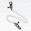 img_186745_0d9c43262729930d258c20be34365399_1.png KINK - PINZAS PARA PEZONES PLANAS NEGRO CON CADENA PLATEADO 30 CM