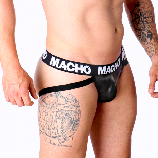 MACHO - MX25NC JOCK CUERO NEGRO