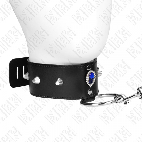 img_187304_c330c1a9bdb5375935f93e4da8958b41_1.png KINK - COLLAR CON CORREA 65 CM CON DIAMANTES AZULES AJUSTABLE 36-43 CM X 5 CM