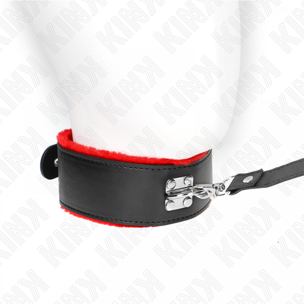 img_187308_8f5364cf8de2843a10e0144ec0609b2b_1.png KINK - COLLAR CON CORREA 116 CM DE PIEL ROJO AJUSTABLE 40-48 CM X 6 CM
