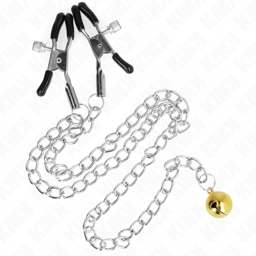 img_187343_88582d038f69c8e747f451e8f1c9f935_1.png KINK - PINZAS PARA PEZONES CON CAMPANA DORADO Y CADENA 30 CM