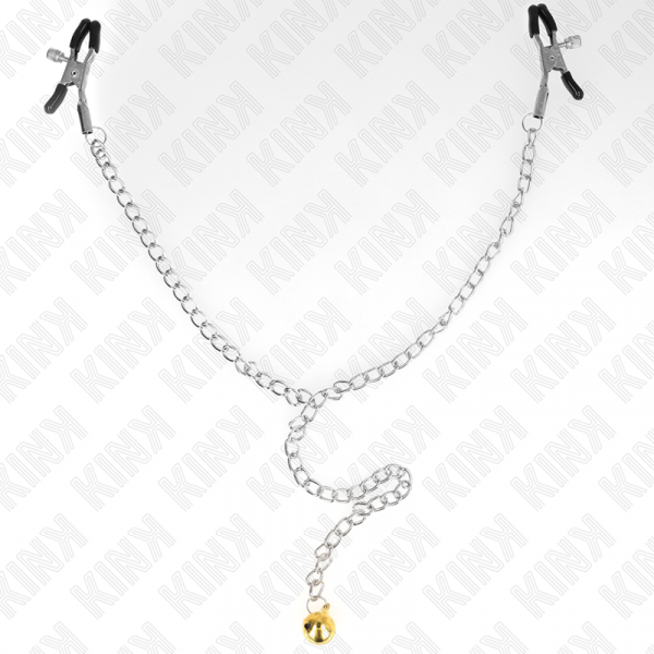 img_187344_8f4ecb18300fb686e3826584559650bc_1.png KINK - PINZAS PARA PEZONES CON CAMPANA DORADO Y CADENA 30 CM