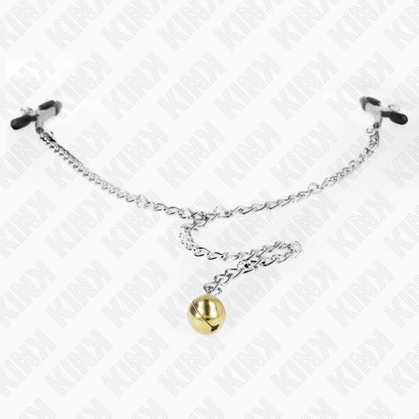 img_187346_115c6064b38e01808cbed1ab05ce2035_1.png KINK - PINZAS PARA PEZONES CON CAMPANA DORADO Y CADENA 30 CM