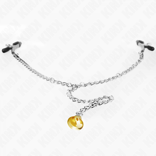 img_187347_8a40697c367e21fc005cebc8352a99af_1.png KINK - PINZAS PARA PEZONES CON CAMPANA CASCABEL DORADO Y CADENA 30 CM