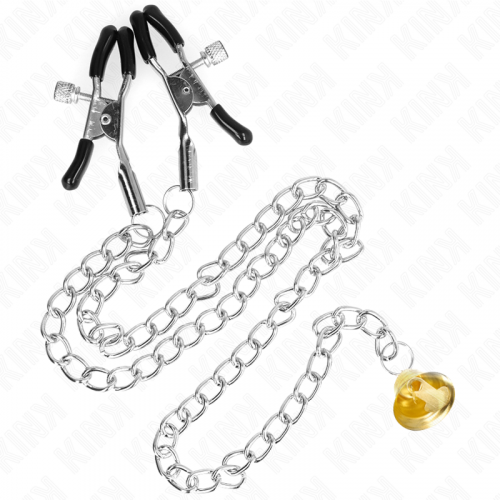 img_187350_1daf61bcc04a95d70914710b6fdde94f_1.png KINK - PINZAS PARA PEZONES CON CAMPANA CASCABEL DORADO Y CADENA 30 CM