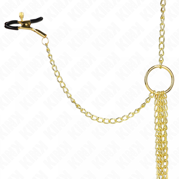 img_187352_ae7de99c8c754f042e6cec30ad739d29_1.png KINK - PINZAS PARA PEZONES Y CLÍTORIS 4 ENGANCHES AJUSTABLE DORADO