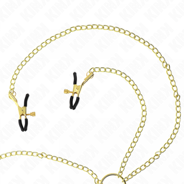 img_187353_41172b6455bafba6a53afffa7d4514cb_1.png KINK - PINZAS PARA PEZONES Y CLÍTORIS 4 ENGANCHES AJUSTABLE DORADO