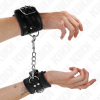 img_187360_2a12c3a754e37982b6cbaacdfeb449ae_1.png KINK - MUÑEQUERAS FORRADAS NEGRO CON CORREA NEGRO AJUSTABLE 20-29 CM X 5.5 CM