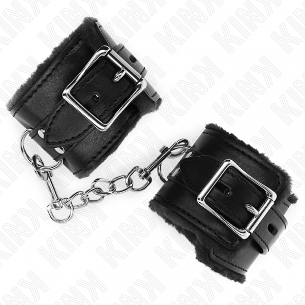 img_187362_9845c45faa19e7b816e7506ceb49f10e_1.png KINK - MUÑEQUERAS FORRADAS NEGRO CON CORREA NEGRO AJUSTABLE 20-29 CM X 5.5 CM