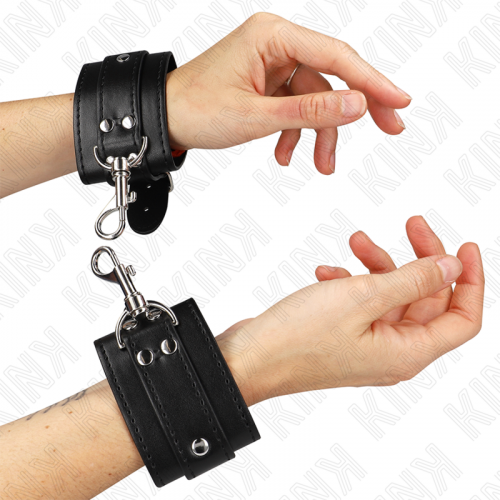 img_187374_1763d209a746afc2c6d13986d9f3eaec_1.png KINK - MUÑEQUERAS ESTILO MAZMORRA CON CERRADURA NEGRO AJUSTABLE 21-28 CM X 5.5 CM
