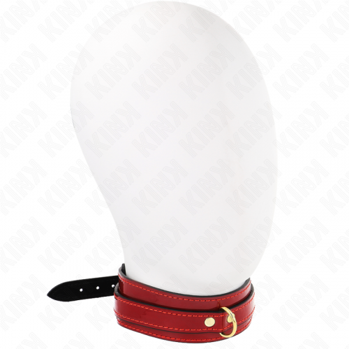 img_187532_e608e4dfd2936f8a1f6a51245c0c5e63_1.png KINK - COLLAR AJUSTABLE ROJO VINO DETALLES DORADOS 29-42.5 CM X 4 CM