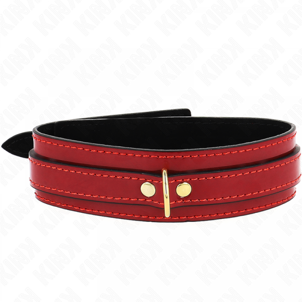 img_187534_31cd9a162d7feaf9284cd920d6c5929d_1.png KINK - COLLAR AJUSTABLE ROJO VINO DETALLES DORADOS 29-42.5 CM X 4 CM