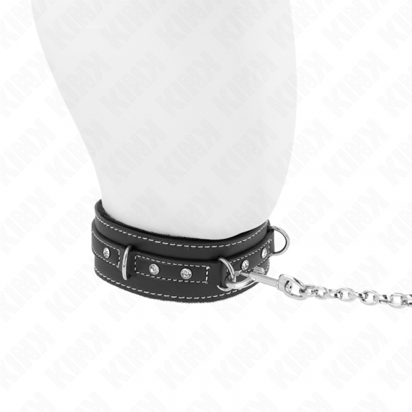 img_187543_060b8a626d8c711f5da5c937df82973e_1.png KINK - COLLAR CON CORREA 105 CM DE PIEL DE PVC REMACHE DE DIAMANTES DE IMITACIÓN 41.5 X 4 CM