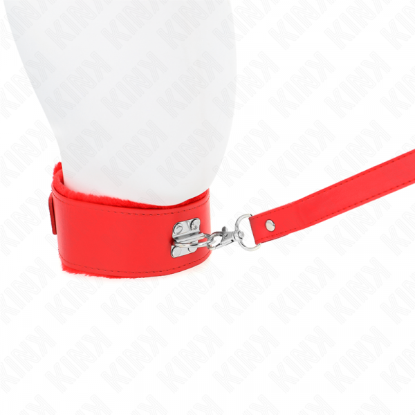 img_187548_cba86cf6c6ef9fe4c8943708301d5d65_1.png KINK - COLLAR CON CORREA 116 CM CON TACHUELAS PLATEADAS MODELO 4 ROJO AJUSTABLE 40-48 CM X 6 CM