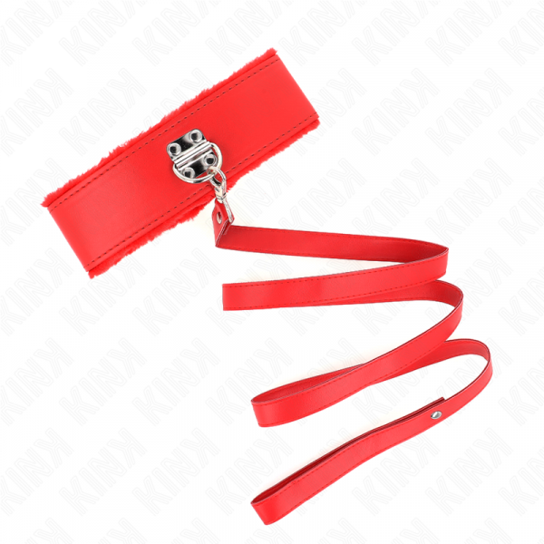 img_187551_37c0de65e540012c904e8d6edc1e5826_1.png KINK - COLLAR CON CORREA 116 CM CON TACHUELAS PLATEADAS MODELO 4 ROJO AJUSTABLE 40-48 CM X 6 CM