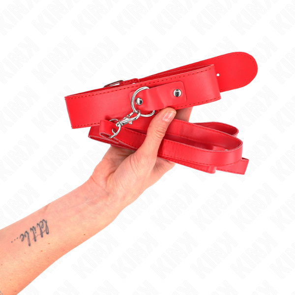 img_187554_147ee8273f094ddd8c59d7e7ca7dc23f_1.png KINK - COLLAR CON CORREA 116 CM FINO ROJO AJUSTABLE 32-50 CM X 8 CM