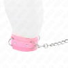 img_187586_f26ddeee11af302d56c840428bb12f9c_1.png KINK - COLLAR WITH LEASH 65 CM WITH RESTRICTIONS PINK 36-42 CM X 5.5 CM