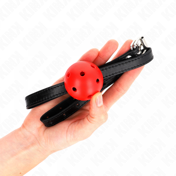 img_187698_738ee83c5b7fccd693f395bcb713bf68_1.png KINK - MORDAZA DE BOLA 4.5 CM TRANSPIRABLE SIMPLICITY ROJO 62 x 1.5 CM