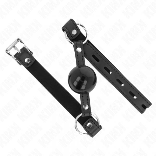 img_187706_288a690e33180ae7203a8eb469bec0f8_1.png KINK - MORDAZA DE BOLA 4 CM TPE CON CANDADO NEGRO 60 x 2 CM