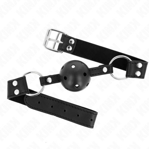 img_187708_a789c2f463776c4c5c1e3d83e5e4cc46_1.png KINK - MORDAZA DE BOLA 4 CM TRANSPIRABLE CON DOBLE REMACHE MODELO 1 NEGRO 62 x 2.5 CM AJUSTABLE 42-58 CM