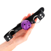 img_187712_ecaa7db1a667f1e86369497e26c6d159_1.png KINK - MORDAZA DE BOLA 4 CM TRANSPIRABLE CON DOBLE REMACHE MORADO 62 x 2.5 CM AJUSTABLE 42-58 CM