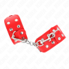 img_187738_db5c7115425a07896197615606800cf5_1.png KINK - MUÑEQUERAS CON DOBLE LÍNEA DE TACHUELAS AJUSTABLE ROJO