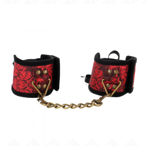 img_187739_00bf355f85652372dcaf8af45dbc029b_1.png KINK - MUÑEQUERAS DISEÑO ESCÁNDALO ROJO-NEGRO DETALLE LAZO 24.5 CM X 6.5 CM