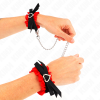 img_187746_9c2b59437989abc2feefb3ba68374179_1.png KINK - MUÑEQUERAS ELÁSTICAS DE ENCAJE CON DETALLE CORAZÓN ROJO AJUSTABLE 22-35 CM