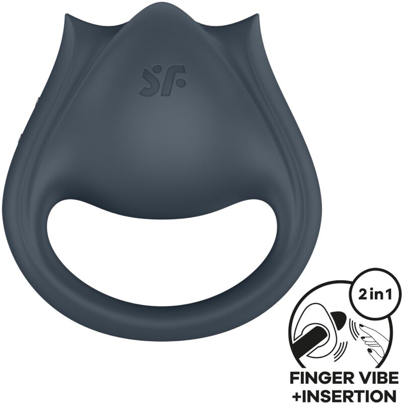 img_188416_2ee9b0752596e1952003915cd8f357d9_1.jpg SATISFYER - PERFECT PAIR 2 MULTIVIBRADOR 2 EN 1 ANILLO PARA PENE  ESTIMULADOR DE DEDO GRIS