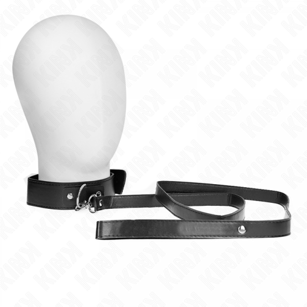 img_188732_31d4b54c10f614b9ae89cee20623ef78_1.png KINK - COLLAR CON CORREA 116 CM FINO NEGRO AJUSTABLE 32-50 CM X 8 CM