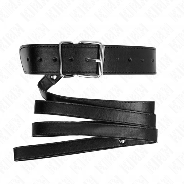 img_188734_d43bd6cd5fea9ecd9229ccc2b99285eb_1.png KINK - COLLAR CON CORREA 116 CM FINO NEGRO AJUSTABLE 32-50 CM X 8 CM