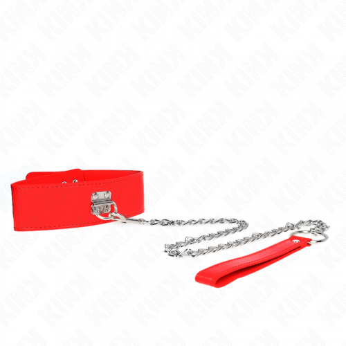 img_188748_3fb6139dad4f2ae37636775f4d1017a4_1.png KINK - COLLAR CON CORREA 65 CM ANCHO ROJO AJUSTABLE 33.5-41 CM X 5 CM