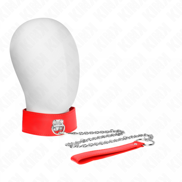 img_188749_e60804d01d7fe65abbf25925a3849596_1.png KINK - COLLAR CON CORREA 65 CM ANCHO ROJO AJUSTABLE 33.5-41 CM X 5 CM