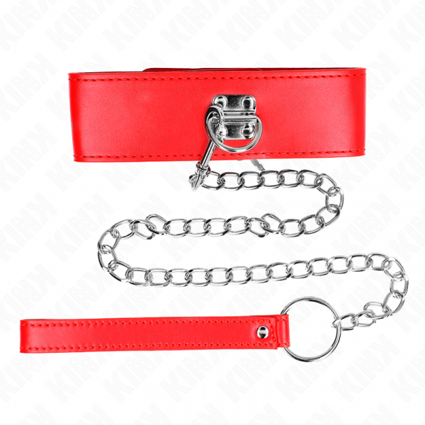img_188753_5e3e28aa871fc1df9a94c73621476e57_1.png KINK - COLLAR CON CORREA 65 CM ANCHO ROJO AJUSTABLE 33.5-41 CM X 5 CM