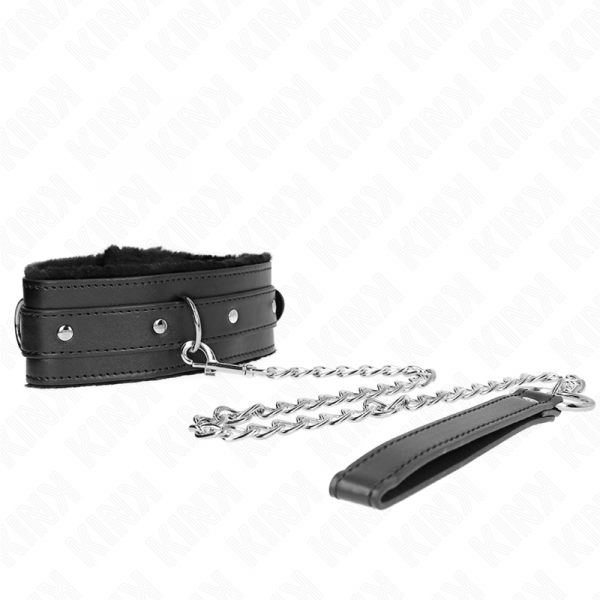 img_188760_58bdf7039ebdf14850436bf6b70d3b9a_1.png KINK - COLLAR CON CORREA 65 CM CON RESTRICCIONES NEGRO AJUSTABLE 36-42 CM X 5.5 CM