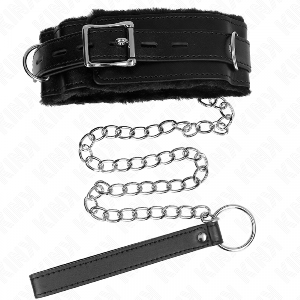 img_188763_92a2a58d371b1fa85a3f3caf8829799e_1.png KINK - COLLAR CON CORREA 65 CM CON RESTRICCIONES NEGRO AJUSTABLE 36-42 CM X 5.5 CM