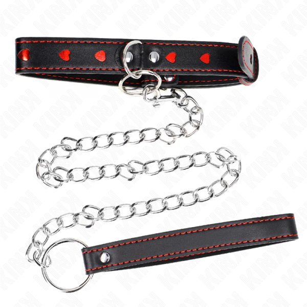 img_188774_05ec6aef9569c44adf6e2ee9d3998639_1.png KINK - COLLAR CON CORREA 65 CM DETALLES CORAZÓN 52.5 X 2.5 CM
