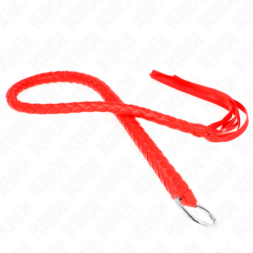img_188873_8b59685a5c016ca0bbdfe4f737a244bb_1.png KINK - LÁTIGO DE SERPIENTE CON ANILLO DE MANO ROJO 65 CM