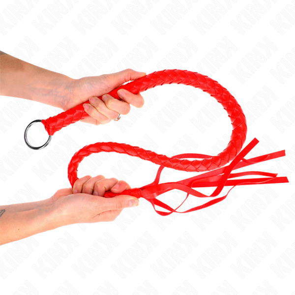 img_188876_36d0df160621d13d02dde3c15de4196d_1.png KINK - LÁTIGO DE SERPIENTE CON ANILLO DE MANO ROJO 65 CM