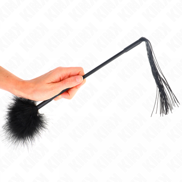 img_188886_81c408ef68b3aaa4986ee577c3db65b8_1.png KINK - LÁTIGO DE SILICONA CON PLUMAS PARA COSQUILLAS 47 CM