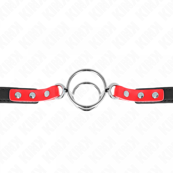 img_188934_c16a0d4a706e33c1e0783397529d3f2d_1.png KINK - MORDAZA CON MÚLTIPLES JUNTAS TÓRICAS 4 / 4.8 CM ROJO AJUSTABLE 38 X 56 CM