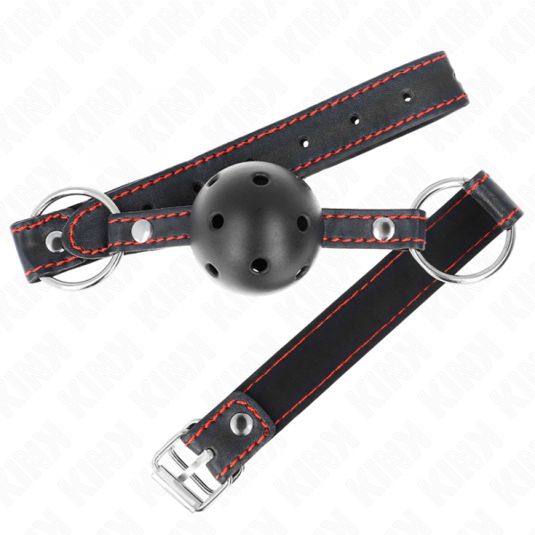 img_188945_e85a8b43aac2718c3295185d9c7eac87_1.png KINK - MORDAZA DE BOLA 4.5 CM NEGRA DURA HUECA MODELO 2 65 x 2.5 CM